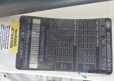 2011 Land Rover Lr2 из США, поврежденный, VIN SALFT2BN8BH217556